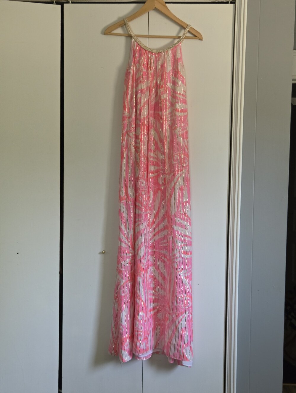 Lilly Pulitzer Sienna Pink and Gold Trim Dress - Picture 3 of 4